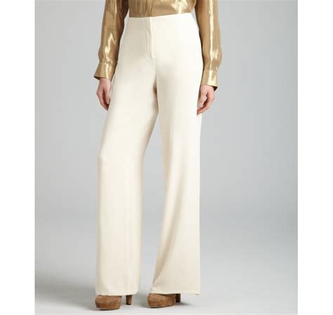 hermes white cotton ladies pants|Hermes silk wide leg pants.